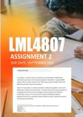 LML4807 Assignment 2 Semester 2 2026 - Due September 2026