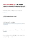 CA PSI - LIFE EXAMINATION WITH COMPLETE QUESTIONS AND ANSWERS &vert; GUARANTEED PASS&excl;&excl;