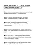 HYPERTENSION PRACTICE QUESTIONS AND CLINICAL APPLICATIONS 2026