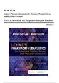 FULL TEST BANK FOR LEHNE&rsquo;S PHARMACOTHERAPEUTICS FOR ADVANCED PRACTICE NURSES AND PHYSICIAN ASSISTANTS 3RD EDITION BY JACQUELINE BURCHUM&semi; LAURA D&period; ROSENTHAL &vert; 2025&vert;