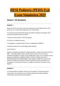 HESI Pediatric &lpar;PEDS&rpar; Exit Exam Simulation 2025