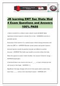 JB learning EMT Sac State Mod 4 Exam Questions and Answers 100&percnt; PASS
