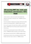 JB learning EMT Sac state quiz 8 Questions and Answers 100&percnt; PASS