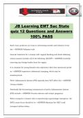 JB Learning EMT Sac State quiz 12 Questions and Answers 100&percnt; PASS
