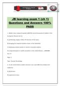 JB learning exam 1 &lpar;ch 1&rpar; Questions and Answers 100&percnt; PASS