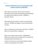 Wisconsin DMV Sales Person Test Questions with Complete Solutions UPDATED&excl;&excl;&excl;&period;