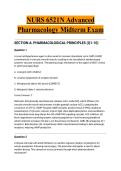 NURS 6521N Advanced Pharmacology Midterm Exam