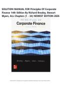 SOLUTION MANUAL FOR Principles Of Corporate Finance 14th Edition By Richard Brealey&comma; Stewart Myers&comma; ALL Chapters &lpar;1 - 34&rpar;