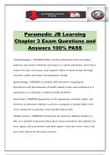 Paramedic JB Learning Chapter 3 Exam Questions and Answers 100&percnt; PASS
