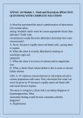 XFINAL 143 Module 1 - Fluid and Electrolytes &lpar;PRACTICE QUESTIONS&rpar; WITH COMPLETE SOLUTIONS