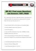 NR 601 Final exam Questions and Answers 100&percnt; PASS