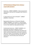 St Petersburg College Civic Literacy exam with answers