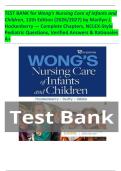 TEST BANK for Wong&rsquo;s Nursing Care of Infants and Children&comma; 12th Edition &lpar;2026&sol;2027&rpar; by Marilyn J&period; Hockenberry &mdash; Complete Chapters&comma; NCLEX-Style Pediatric Questions&comma; Verified Answers & Rationales A