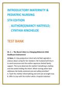 Introductory Maternity & Pediatric Nursing Test Bank 2026 &vert; Hatfield & Kincheloe &vert; OB & Pediatric Nursing NCLEX-Style Questions Study Guide