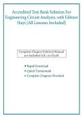 Test Bank&colon; Engineering Circuit Analysis &lpar;10th Edition&rpar; &ndash; William H&period; Hayt Jr&period;&comma; et al&period;