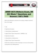 NRNP 6675 Midterm Exam&comma; NR 603 Week 7 Questions and Answers 100&percnt; PASS