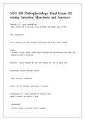 NSG 120 Pathophysiology Final Exam &lpar;Herzing- kenosha&rpar; Questions and Answers&period;pdf