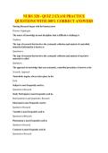 NURS 328 - QUIZ 2 EXAM PRACTICE QUESTIONS WITH 100&percnt; CORRECT ANSWERS