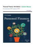 SOLUTION MANUAL for Personal Finance 14th Edition&comma; by E&period; Thomas Garman Newest version 2026 All Chapters Covered