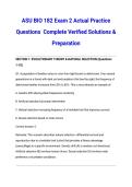 ASU BIO 182 Exam 2 Actual Practice Questions  Complete Verified Solutions & Preparation