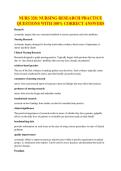 NURS 328&colon; NURSING RESEARCH PRACTICE QUESTIONS WITH 100&percnt; CORRECT ANSWERS
