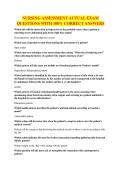 NURSING ASSESSMENT ACTUAL EXAM QUESTIONS WITH 100&percnt; CORRECT ANSWERS