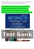 TEST BANK for Wong&rsquo;s Nursing Care of Infants and Children&comma; 12th Edition &lpar;2026&sol;2027&rpar; by Marilyn J&period; Hockenberry &mdash; Complete Chapters&comma; NCLEX-Style Pediatric Questions&comma; Verified Answers & Rationales A&plus;