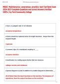 MSSC Maintenance awareness practice test Test Bank Exam  2026-2027 Complete Questions and correct AnswersVerified  100&percnt; Ivy Tech Community College