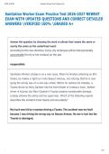 Sanitation Worker Exam Practice Test 2026-2027 NEWEST  EXAM WITH UPDATED QUESTIONS AND CORRECT DETAILED  ANSWERS VERIFIED 100&percnt; GRADED A&plus;
