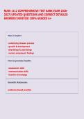 NURS 1112 COMPREHENSIVE TEST BANK EXAM 2026 2027UPDATED QUESTIONS AND CORRECT DETAILED  ANSWERSVERIFIED 100&percnt; GRADED A&plus;