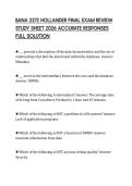 BANA 2372 HOLLANDER FINAL EXAM REVIEW STUDY SHEET 2026 ACCURATE RESPONSES FULL SOLUTION