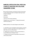 BARBICIDE CERTIFICATION FINAL PAPER 2026 COMPLETE QUESTIONS WITH SOLUTIONS GUARANTEED TO PASS
