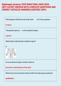 Nightingale Anatomy TEST BANK FINAL EXAM 2026  2027LATEST VERSION WITH COMPLETE QUESTIONS AND  CORRECT DETAILED ANSWERSVERIFIED 100&percnt;