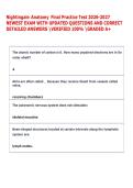 Nightingale Anatomy Final Practice Test 2026-2027  NEWEST EXAM WITH UPDATED QUESTIONS AND CORRECT  DETAILED ANSWERS VERIFIED 100&percnt; GRADED A&plus; 