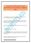 ISA UTILITY SPECIALIST EXAM QUESTIONS AND ANSWERS&period; VERIFIED 2026&period;