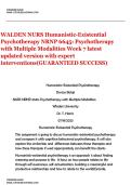 WALDEN NURS &vert; Humanistic-Existential Psychotherapy &vert; NRNP 6645&colon; Psychotherapy with Multiple Modalities &vert; Week 7 &vert; latest updated version with expert interventions&lpar;GUARANTEED SUCCESS&rpar;