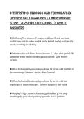 INTERPRETING FINDINGS AND FORMULATING DIFFERENTIAL DIAGNOSES COMPREHENSIVE SCRIPT 2026 FULL QUESTIONS CORRECT ANSWERS