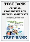 Test Bank &ndash; Clinical Procedures for Medical Assistants &lpar;10th Edition&rpar; By Marilyn Bonewit-West &vert; All Chapters Covered &vert; Rated A&plus; &vert; Newest Edition