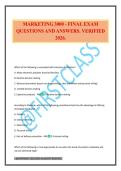 MARKETING 3000 - FINAL EXAM QUESTIONS AND ANSWERS&period; VERIFIED 2026&period;