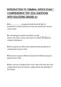 INTRODUCTION TO CRIMINAL JUSTICE EXAM 1 COMPREHENSIVE TEST 2026 QUESTIONS WITH SOLUTIONS GRADED A&plus;