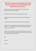 WGU C724 Information Systems Management &ndash; PRE-Test Questions and Answers 2026 with Verified Solutions for Exam Preparation