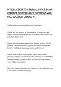 INTRODUCTION TO CRIMINAL JUSTICE EXAM 1 PRACTICE SOLUTION 2026 QUESTIONS WITH FULL SOLUTION GRADED A&plus;