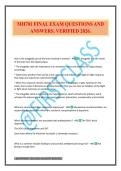 MH701 FINAL EXAM QUESTIONS AND ANSWERS&period; VERIFIED 2026&period;