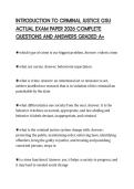 INTRODUCTION TO CRIMINAL JUSTICE GSU ACTUAL EXAM PAPER 2026 COMPLETE QUESTIONS AND ANSWERS GRADED A&plus;