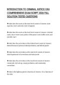 INTRODUCTION TO CRIMINAL JUSTICE GSU COMPREHENSIVE EXAM SCRIPT 2026 FULL SOLUTION TESTED QUESTIONS