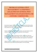 MICHIGAN GENERAL PEST MANAGEMENT 7A CHAPTER 1&colon; LEGALITIES OF GENERAL PEST MANAGEMENT EXAM QUESTIONS AND ANSWERS&period; VERIFIED 2026&period;