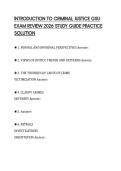 INTRODUCTION TO CRIMINAL JUSTICE GSU EXAM REVIEW 2026 STUDY GUIDE PRACTICE SOLUTION