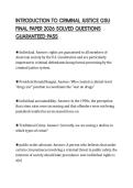 INTRODUCTION TO CRIMINAL JUSTICE GSU FINAL PAPER 2026 SOLVED QUESTIONS GUARANTEED PASS