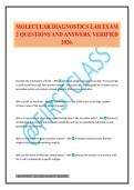 MOLECULAR DIAGNOSTICS LAB EXAM 2 QUESTIONS AND ANSWERS&period; VERIFIED 2026&period;