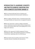 INTRODUCTION TO LEADERSHIP CONCEPTS AND PRACTICE BUNDLED QUESTIONS 2026 WITH COMPLETE SOLUTIONS GRADED A&plus;